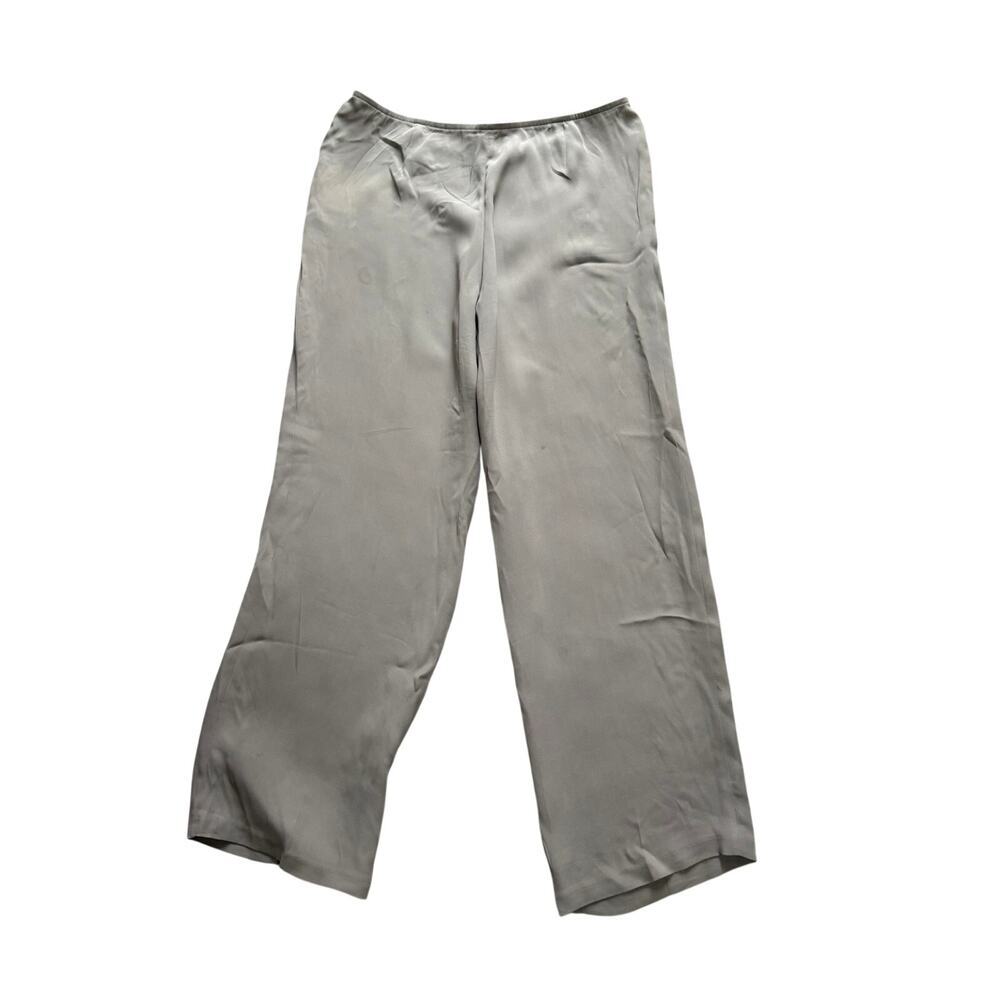 Eileen Fisher Silk Georgette Wide Leg Pants Women’s L Minimalist Capsule